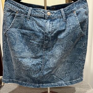 Seven 7 Jean Denim Floral Skirt